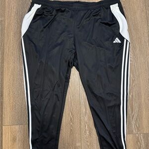 adidas Black Jogger Sweatpants with White Side Stripes